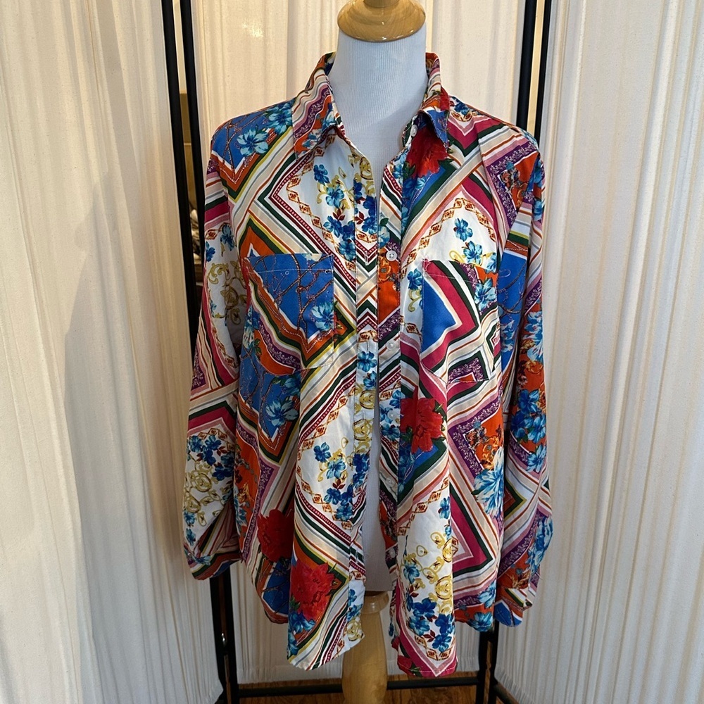 Colorful Floral Women's Blouse